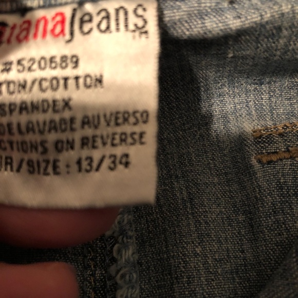 Retro Santana Y2K 6 pocket jean skirt, size 13 /34, slit in front - Picture 3 of 11